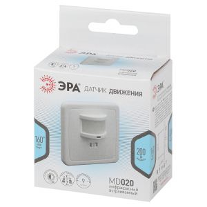 Датчик движения ЭРА MD 020 для дома инфракрасный 200Вт 9м