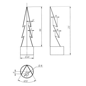 Держатель грунтовый ЭРА ДГ-01 для светильников НТУ черный для крепления в грунт