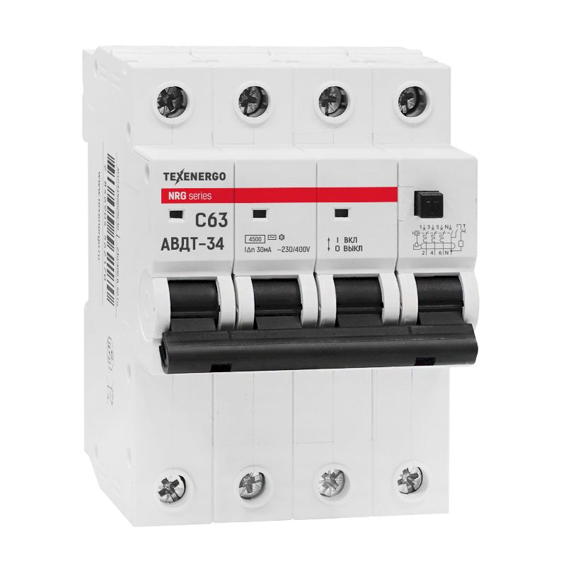 Диф. автомат АВДТ  34 NRG 4п 63А/ 30mA