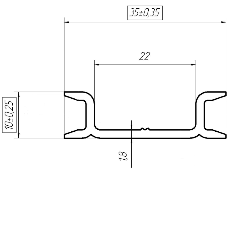 DIN-рейка (200см) алюминиевая улучшенная DIN-рейка (200см) алюминиевая улучшенная