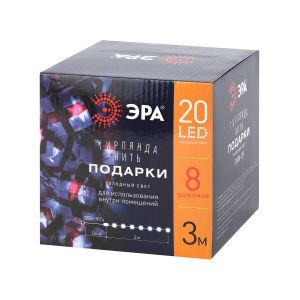 ENIN-3P ЭРА Гирлянда LED Нить Подарки 3 м холодный свет, 220V, IP20 (24/192)