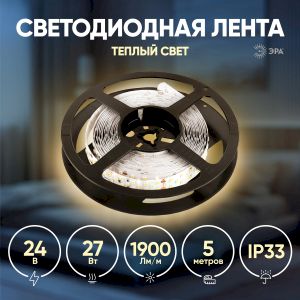 ЭРА Лента светодиодная LS2835-27-252-24-33-3000К-triple-5m (40/320)