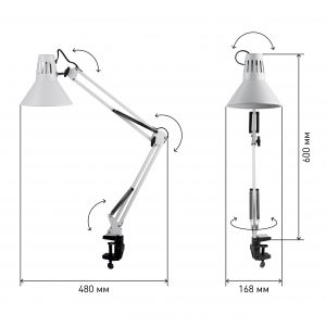 ЭРА наст.светильник N-121-E27-40W-W белый (18/72)
