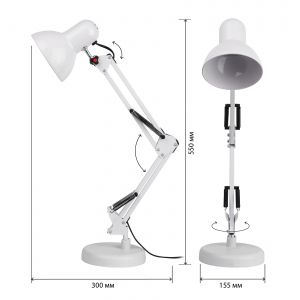 ЭРА наст.светильник N-214-E27-40W-W белый (12/120)