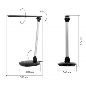 ЭРА наст.светильник NLED-456-10W-BK-S черный с серебром (12/144)