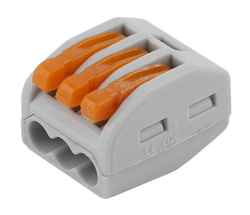 ЭРА NO-222-16 Строительно-монтажная клемма СМК, модель 413, с рычагом, 3 отверстия, 0.08-2.5мм2 (уп ЭРА NO-222-16 Строительно-монтажная клемма СМК, модель 413, с рычагом, 3 отверстия, 0.08-2.5мм2 (уп