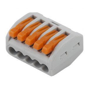 ЭРА NO-222-17 Клемма СМК, серия 415, с рычагом, 5 отверстий, 0.08-2.5мм2 (упак. 100 шт.) (100/2400/4