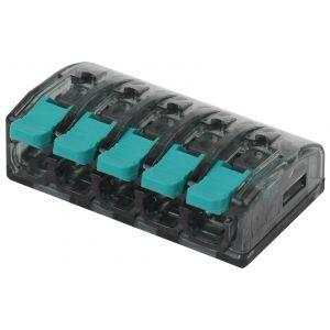 ЭРА NO-224-51 Клемма СМК компактная, серия 415 с рычагом, 5 отверстия, 0,5-4 мм2 (упак. 2 шт.) (40/9