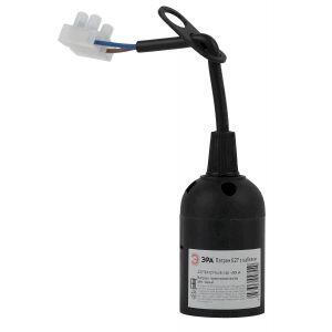 ЭРА Патрон Е27 с клеммной колодкой,пластик,черный (50/200/6000)