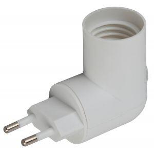 ЭРА Переходник вилка-Е27 с выключателем, белый (20/200/3600)