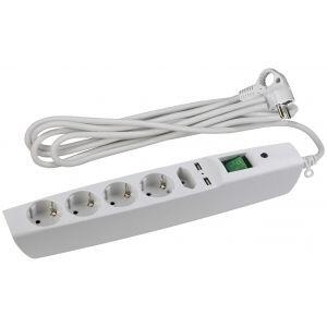 ЭРА Сет. фильтр SFU-5es-2m-W надеж. защита, с/з, с выкл, 5гн+2USB, 2м,, 10А, шторки, белый (20/200) ЭРА Сет. фильтр SFU-5es-2m-W надеж. защита, с/з, с выкл, 5гн+2USB, 2м,, 10А, шторки, белый (20/200)