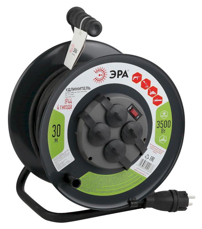 ЭРА Удлинитель силовой RMx-4es-3x2.5-30m-IP44(KG) на м. катушке c/з 4 гн 30м КГ 3х2.5 (1/24)