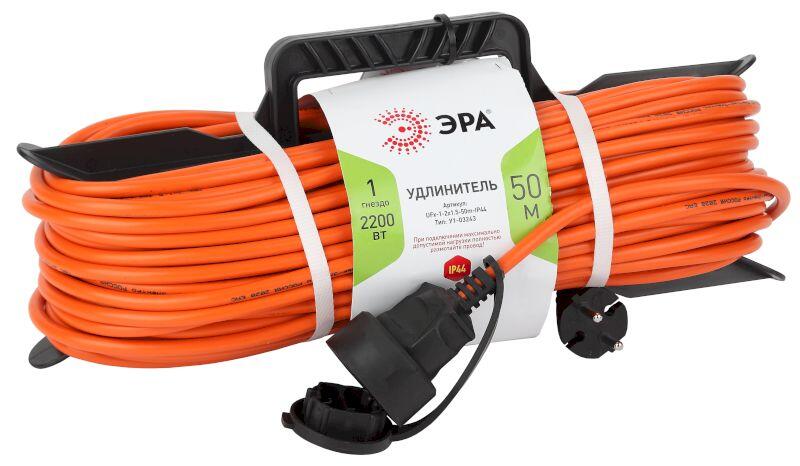 ЭРА Удлинитель силовой UFx-1-2x1.5-50m-IP44 на рамке б/з 1 гн 40м ПВС 2х1.5 (4/96)