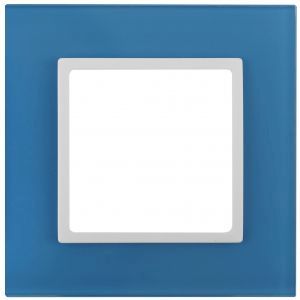 14-5101-28 ЭРА Рамка на 1 пост, стекло, Эра Elegance, голубой+бел (10/50/1800)