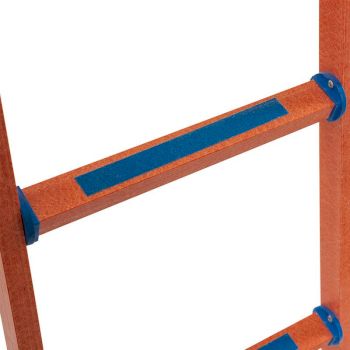 Лестница стеклопластиковая приставная диэлектрическая +крюки ЛСПД-2,5Т К (Н-2,5м, 6ступ, 6,5кг)