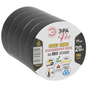 Изолента ЭРА PRO PRO180BLACK ПВХ Супер Плюс 19мм х 20м 180 мкм черная Изолента ЭРА PRO PRO180BLACK ПВХ Супер Плюс 19мм х 20м 180 мкм черная