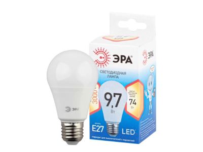Лампа светодиодная ЭРА LED A60-13W-827-E27 QX (диод, груша, 9,7Вт, теплый свет, E27)