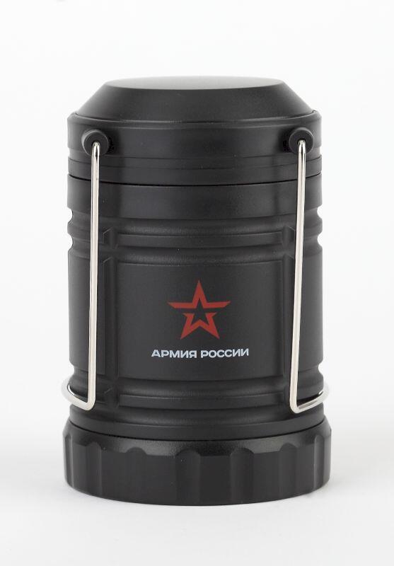 KB-502 Фонари АР АРМИЯ РОССИИ кемпинг Заря [3 COB х 1,5Вт, пласт, складной, магнит, крючок, 3xAA, ка