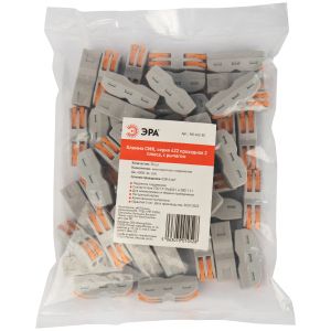 Клемма ЭРА СМК серия 422 проходная 2 плюса с рычагом 0.08-4мм2 упаковка 50 шт