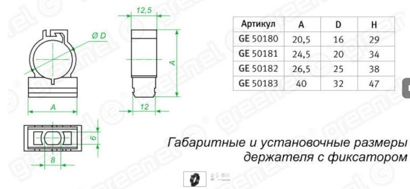 Клипса    20мм с фиксатором      черный