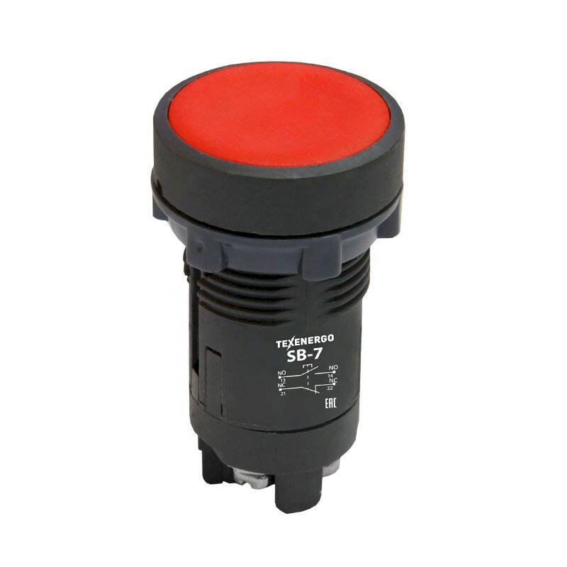 Кнопка SB-7  1з+1р  «Стоп» красный