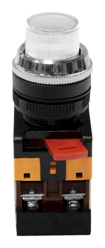 Кнопочный выключатель ABLFP-22       белая        с подсветкой   1з+1р  230В