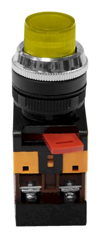 Кнопочный выключатель ABLFP-22       желтая      с подсветкой   1з+1р  230В