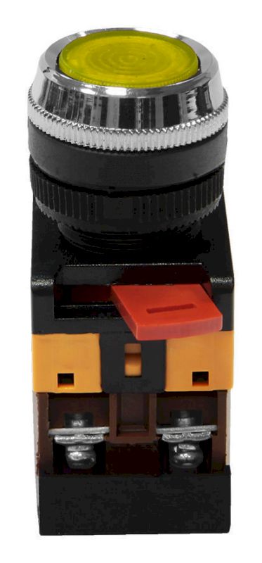 Кнопочный выключатель ABLFS-22       желтая      с подсветкой   1з+1р  230В