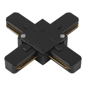 Коннектор ЭРА TR7-C 2W X BK для однофазного шинопровода Х-образный черный