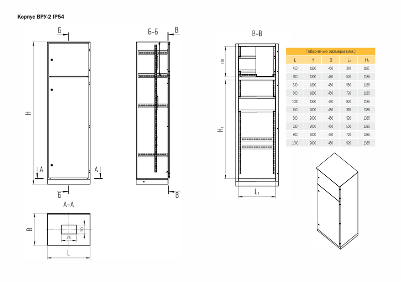 Корпус ВРУ-2 2000х800х600 IP54 RAL 7035 цельнометаллический Корпус ВРУ-2 2000х800х600 IP54 RAL 7035 цельнометаллический