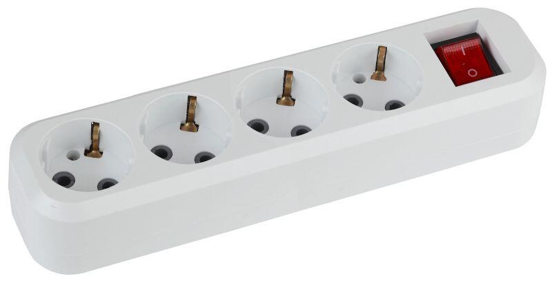 KX-4es ЭРА Колодка 4гн, зазeмл, выкл (20/960)