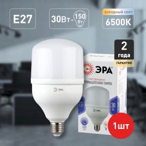 Лампа светодиодная ЭРА STD LED POWER T100-30W-6500-E27 E27 / Е27 30 Вт колокол холoдный дневной свет Лампа светодиодная ЭРА STD LED POWER T100-30W-6500-E27 E27 / Е27 30 Вт колокол холoдный дневной свет
