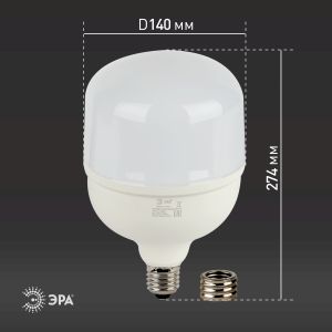 Лампа светодиодная ЭРА STD LED POWER T140-85W-6500-E27/E40 Е27 / Е40 85Вт колокол холодный дневной свет Лампа светодиодная ЭРА STD LED POWER T140-85W-6500-E27/E40 Е27 / Е40 85Вт колокол холодный дневной свет