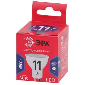 Лампочка светодиодная ЭРА RED LINE LED MR16-11W-865-GU10 R GU10 11 Вт софит холодный дневной свет Лампочка светодиодная ЭРА RED LINE LED MR16-11W-865-GU10 R GU10 11 Вт софит холодный дневной свет