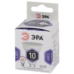 Лампочка светодиодная ЭРА STD LED MR16-10W-860-GU10 GU10 10Вт софит холодный дневной свет
