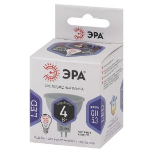 Лампочка светодиодная ЭРА STD LED MR16-4W-860-GU5.3 GU5.3 4Вт софит холодный дневной свет
