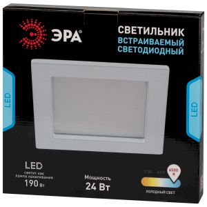 LED 2-24-6K Светильник ЭРА светодиодный квадратный LED 24W 220V 6500K (20/240) LED 2-24-6K Светильник ЭРА светодиодный квадратный LED 24W 220V 6500K (20/240)