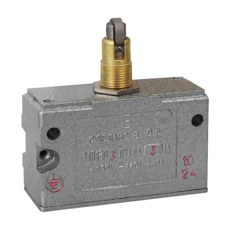 Микропереключатель МП 1203 исп 3 винт (поперечный ролик) Микропереключатель МП 1203 исп 3 винт (поперечный ролик)