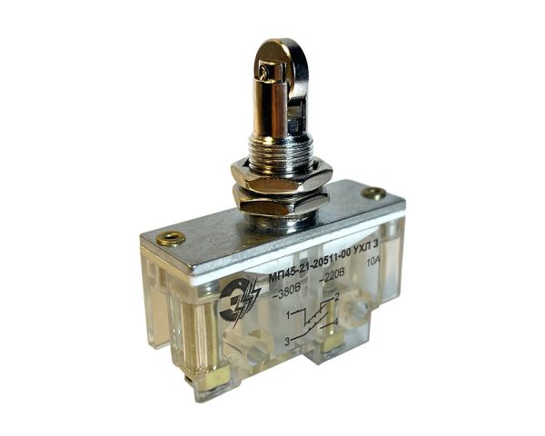 МП 45-21-20511-00УХЛ3, двухполюсный, толкатель с поперечным роликом, 1НО-1НЗ МП 45-21-20511-00УХЛ3, двухполюсный, толкатель с поперечным роликом, 1НО-1НЗ