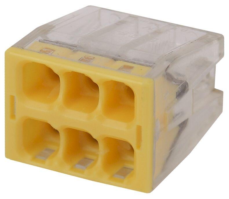 NO-224-32 ЭРА Клемма СМК компактная серии 206, 6 отверстий, 0,5-2,5 мм2 (упак 4 шт.) (80/1920/38400)