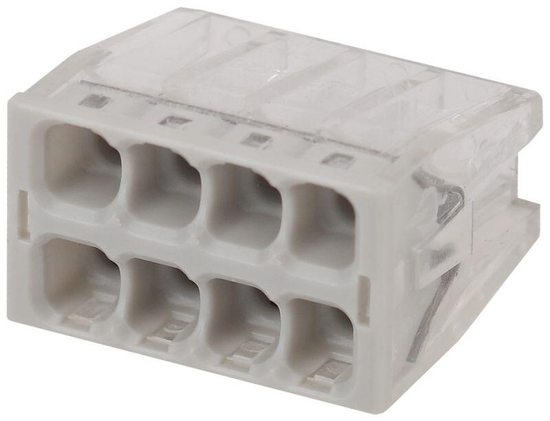 NO-224-39 ЭРА Клемма СМК компактная с пастой серии 248, 8 отверстий, 0,5-2,5 мм2 (упак 50 шт.) (50/3