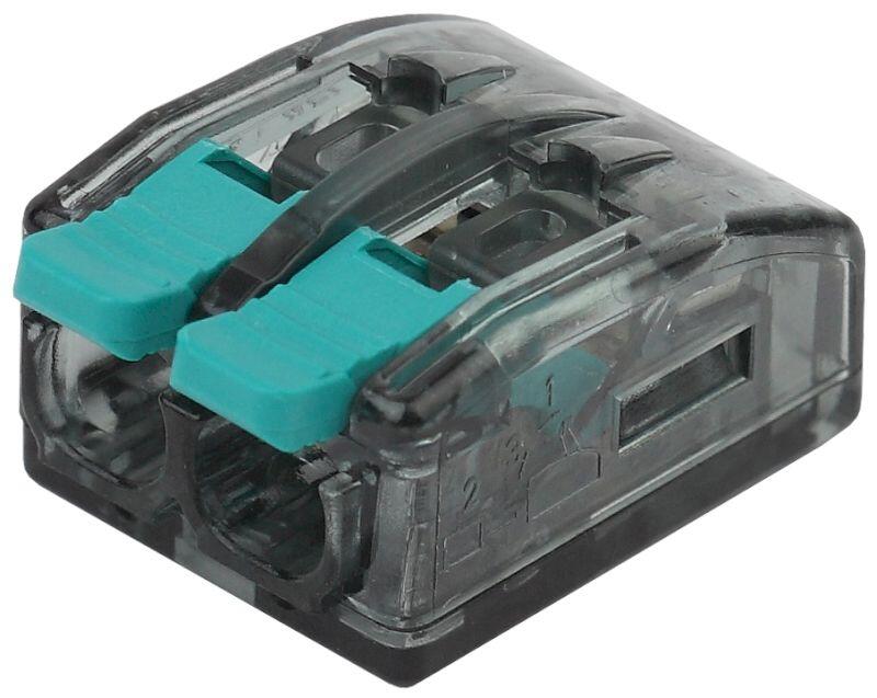 NO-224-46 ЭРА Клемма компактная серии 412 с рычагом, 2 отверстия, 0,5-4 мм2 (упак 100 шт.) (100/3000