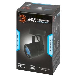 OL4 GU10 BK Подсветка ЭРА Накладной, черный (50/900)