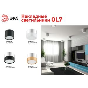 OL7 GX53 GD/CH Подсветка ЭРА Накладной под лампу Gx53, алюминий, цвет золото+хром (40/1440)