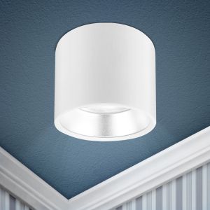 OL8 GX53 WH/SL Подсветка ЭРА Накладной под лампу Gx53, алюминий, цвет белый+серебро (40/800)