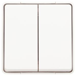 Переключатель ЭРА Эксперт 11-1506-01 двойной IP55, 10АХ-250В, ОУ, белый