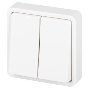 Переключатель ЭРА Эксперт 11-1526-01 двойной IP55, 10АХ-250В, СУ, белый Переключатель ЭРА Эксперт 11-1526-01 двойной IP55, 10АХ-250В, СУ, белый
