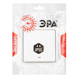 Переключатель ЭРА Эксперт 11-1527-01 с подсветкой IP55, 10АХ-250В, СУ, белый