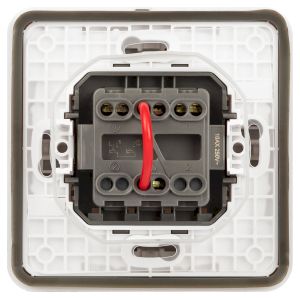 Переключатель ЭРА Эксперт 11-1528-01 для жалюзи кнопочный IP55, 10АХ-250В, СУ, белый