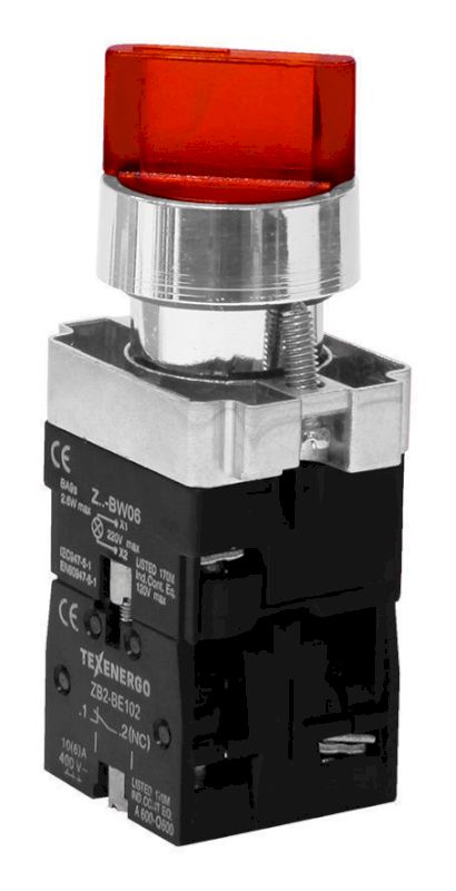 Переключатель LAY5-BК2465 на 2 положения с подсветкой "I-O" красный 1з+1р Переключатель LAY5-BК2465 на 2 положения с подсветкой "I-O" красный 1з+1р